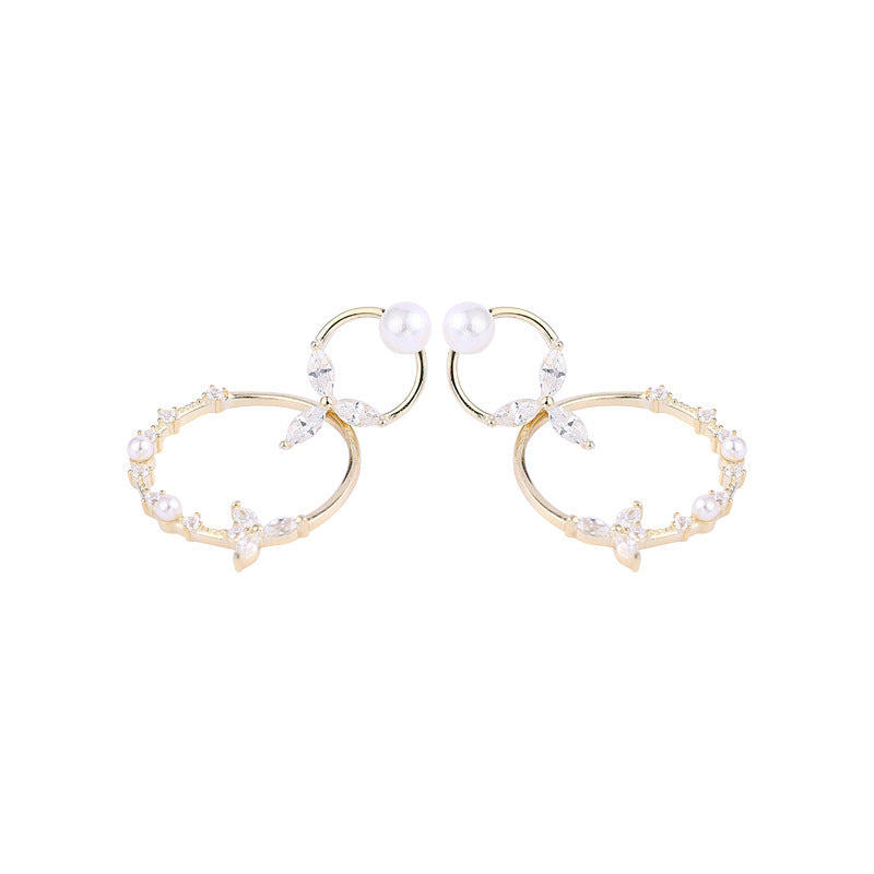 Double Circle Pearl Earring - Essential Jewel