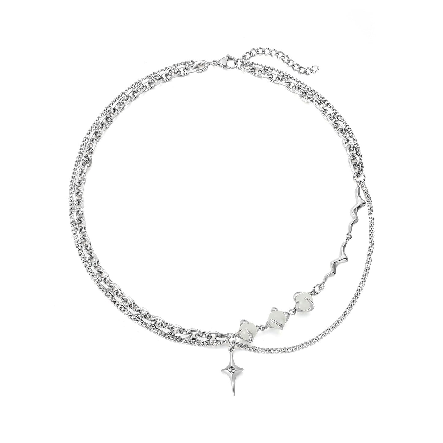 Opal Titanium Steel Necklace - Essential Jewel