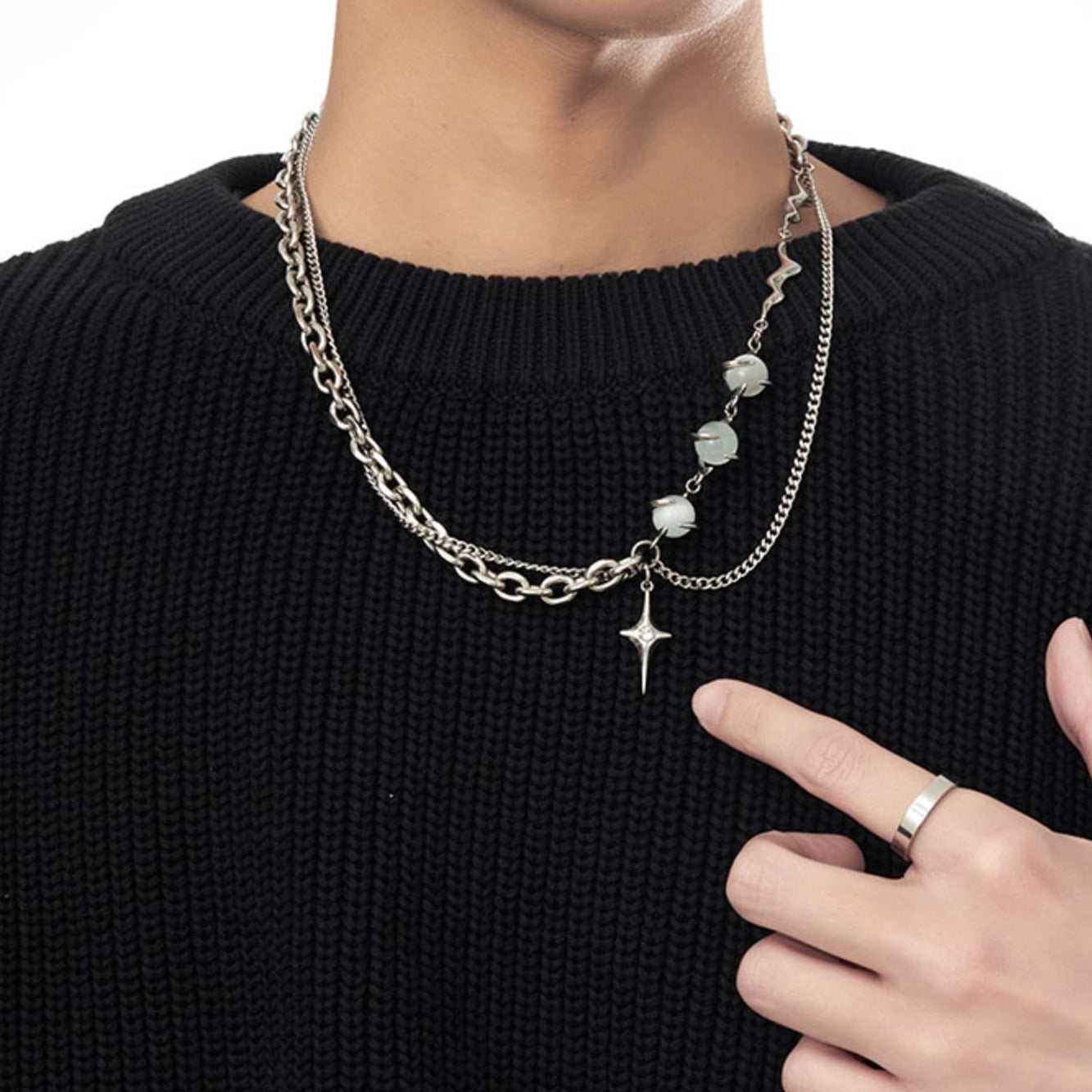 Opal Titanium Steel Necklace - Essential Jewel