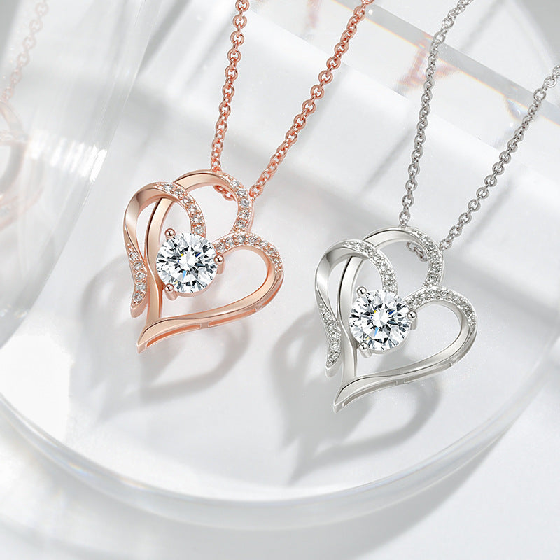 Zircon Double Love Necklace - Essential Jewel