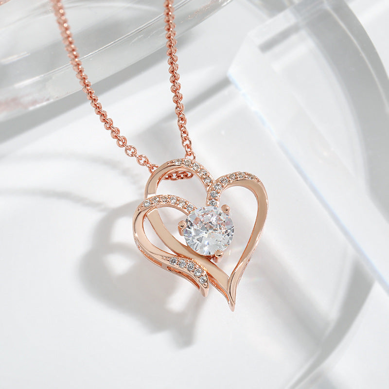 Zircon Double Love Necklace - Essential Jewel