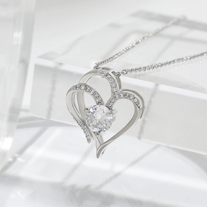 Zircon Double Love Necklace - Essential Jewel